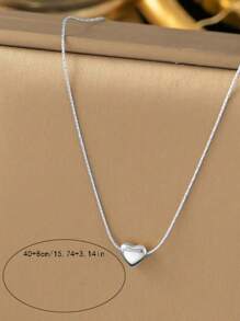 قلادة معلق قلب صغير مجوف من الفولاذ المقاوم للصدأ ذات تصميم بسيط، قطعة واحدة للنساء للاستخدام اليومي في عيد الحب ، عيد الأم، يوم الأم، هدية