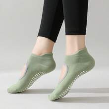 3pcs/6pcs Women's Pilates Anti-Slip Socks, Yoga Socks, With Anti-Slip Strips, Open Anti-Slip Socks, Suitable For Ballet And Barefoot Fitness