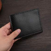 New Carbon Fiber Short Wallet Men's Card Bag Integrated Zipper Change Bag Holder For Men Wallet Mini Wallet Purse Wallet Men Wallet Leather Small Wallet