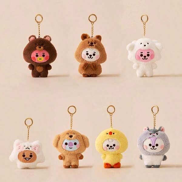 BT21 BT21 KPOP Seria populară coreeană de modă Zoo. Breloc pentru păpușă, pandantiv de pluș, drăguț, cu desene animate, breloc în geantă, cadou, jucării de pluș. Cadouri de colecție pentru fanii ARMY, cadouri de ziua de naștere, cadouri pentru cupluri