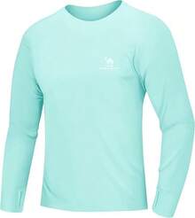 CAMEL CROWN Men Sun Protection Shirts UV SPF UPF 50+ Long Sleeve Rash Guard Fishing Running Swim T-Shirt Quick-Dry Lightweight