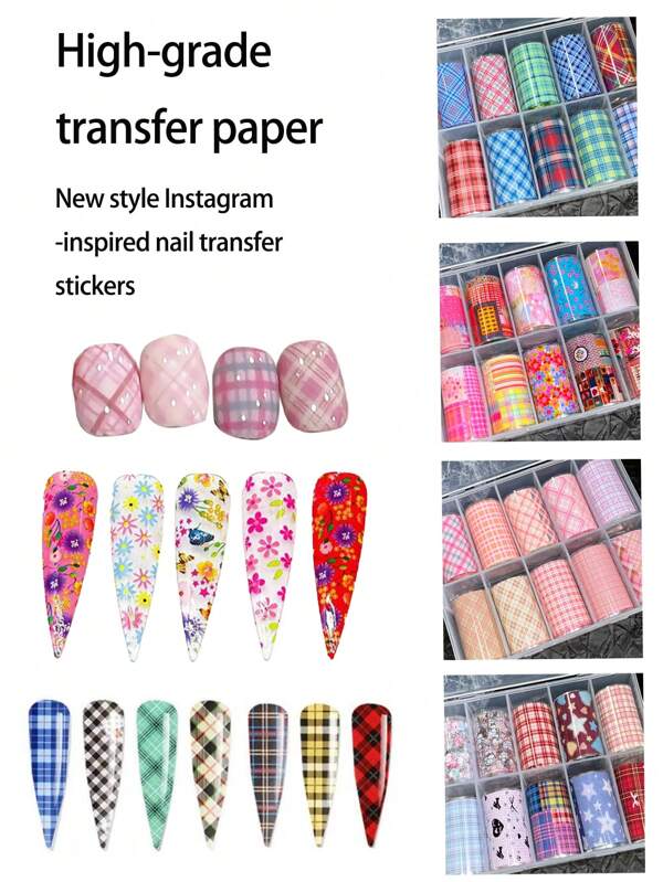 10 pièces Autocollants de transfert pour nail art, nouveaux motifs de fleurs et d'arcs mignons INS pour le printemps/été, décalcomanies polyvalentes pour ongles avec motifs d'animaux, de fleurs, de marbre, de galaxie et de dentelle française. Idéal comme cadeau pour la famille et les amis, applicable sur les livres, la papeterie, les bureaux, les tablettes, les lunettes