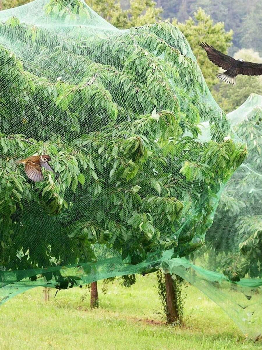 重型尼龙编织鸟网，用于花园保护 - 保护植物和水果免受鸟类、鹿、松鼠和其他动物的侵害 - 非常适合蔬菜、果树和鸡舍，采用透气网眼设计，易于安装