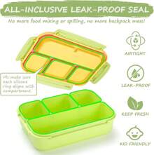 Children's Bento Box, Girls' Bento Box, Boys' Bento Box, Portable Food Container, Portable Bento Box With Lid, Food Storage Container, School Leak Proof Food Storage Box, This Bento Box Set Includes A 1200ml/40oz Lunch Container, A Separate Sauce Cup, Plastic Fork And Spoon, 10 Animal Food Picks, And 4 Pancake Cups. Specially Designed For Children And Adults Who Love Lunch Boxes