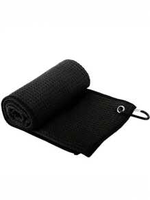 [Perfect Golf Club Cleaning Towel] 1pc Premium Waffle Pattern Golf Towel With Hook - Perfect For Cleaning Golf Clubs And Keeping Them In Top Condition