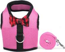 Rypet Animal Harness And Leash - Soft Mesh Pet Harness With Safe Bell, No Pull Comfort Padded Vest For Small Pet Black S