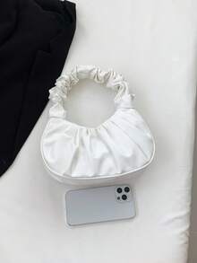 Elegant Cloud Bag, Wrinkled Style, Women's Shoulder Bag - Blanco - Ver 2