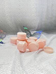 10pcs Solid Color PP Minimalist 10g Travel Bottles Portable For Powder Cream Container Empty Plastic Sample Container For Cream Lotion Powder Round Cosmetic Pot Jars With Lids Nail Remover Makeup Remover For Travel Storage Cream Jars Leakproof For Bathroom And Travel For Men And Women Travel Accessories Travel Containers - Pink - View 6