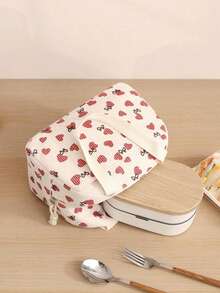 Benutzerdefinierte Cord-Lunch-Tasche, große Kapazität isolierte Lunch-Tasche mit individualisiertem Text und Namen, weiches wiederverwendbares Material, tragbare Lunch-Tasche mit Doppelgriffen und Reißverschluss oben, multifunktionale isolierte Lunch-Box-Tasche, Lunch-Box-Tasche für Männer und Frauen, Schul-Lunch-Box, Picknicktasche für Bento-Box, ideal für Schule, Arbeit, Camping, Büro, Herbst - Verschiedenfarbig - Übersicht 8