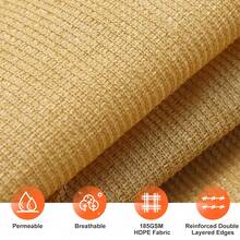 Kolorowe paski, gęsta, oddychająca, odporna na śnieg, wielofunkcyjna siatka śnieżna do użytku na zewnątrz, gęsta, z ochroną UV, odporna na śnieg i mróz, odpowiednia na tarasy, pikniki, wiaty samochodowe, ogrody, balkony, pawilony korytarzowe, plaże, dziedzińce i dachy, łatwa w montażu, wzmocnione narożniki, trwałe i wytrzymałe krawędzie.