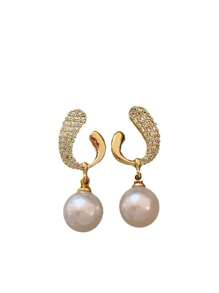 1pair Faux Pearl Dangle Earrings/Stud Earrings, Fashionable, Elegant, Classic, New, Luxury, Suitable For Any Occasions