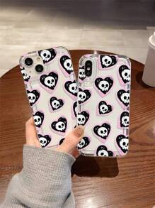 1 pieza Funda de teléfono transparente anti caídas de TPU con amortiguación de aire, corazón, calavera y estrella de dos colores, adecuada como regalo festivo compatible con Apple XS/XS Max/XR/11/12/13/14/15/16 Pro/Pro Max/14/15/16 Plus
