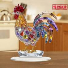 2D Plane Acrylic Colorful Rooster Statue Multi-Functional Desktop Decoration, Suitable For Christmas Halloween, Valentine's Day Birthday Gift, Ideal Gift For All Festivals