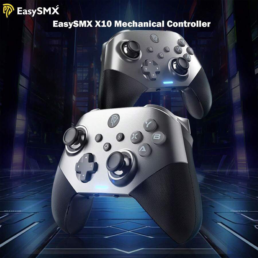 EasySMX X10 PC Controller - No Stick Drift, No Dead Zone Wireless Controller For PC, Steam And Switch - Upgraded Bluetooth Controller With Four Hall Effect - Include A Swappable Faceplate,For Black Myth Wukong - Dark Grey - View 1