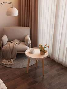 Simple Coffee Table Solid Wood Sofa Edge Table ,Sofa Side Small Round Table,Stable Side End Table For Living Room Bedroom Office Home Furnishing Decoration