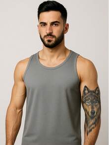 Kit 2 Men's Gym Tank Tops Plain Lightweight Fitness Shirt