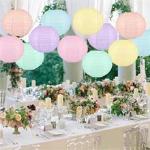 12pcs Soft Pastel Color Hanging Paper Lanterns - Round Neon Chinese Style Lanterns, Suitable For Party, Classroom, Wedding, Birthday And Valentine's Day Decoration, Party Decor | Pastel Color Lanterns | Paper Lanterns, Home Decor Lanterns