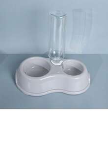 1pc宠物饮水器喂食器猫水碗双碗塑料自动饮水瓶狗碗宠物用品狗碗猫碗护颈双碗自动饮水狗粮壶猫饮水防翻宠物碗 - 彩色 - 查看 17