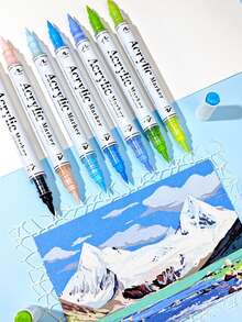 GuangNa 60/120/168 色双头丙烯酸马克笔 - 水彩笔马克笔无需按压的液体笔，适用于在石头、玻璃、陶瓷、金属、木材上绘画和涂鸦 - 非常适合万圣节、圣诞节、复活节、感恩节和新年工艺品返校