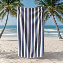 1pc Large-Sized Fine Striped Pattern Ultra-Fine Fiber Beach Towel, Multiple Colors And Styles To Choose From, Super Large Soft Gap, Swimming Pool, Beach, Travel And Camping Towel Blanket, Beach Blanket, Indispensable Accessory For Adult Women And Men's Lounge Chairs, Essential For Travel And Vacation, Festival Gift, Simple, Fashionable And Elegant
