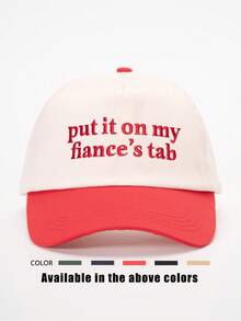 1顶绣有双色“Put It On My Fiance's Tab”字样的棒球帽，户外防晒休闲帽，男女皆宜，适合春秋季旅行、海滩度假。 - 刺繡 - 查看 13
