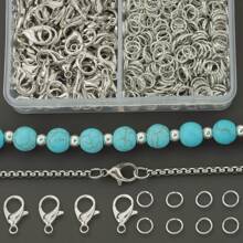 700pcs Random Color Mixing/Golden/Silver/White K/KC Gold Lobster Clasps And Split Ring Set, Including 100pcs Lobster Clasps And 600pcs Jump Rings, Mainly Used For DIY Jewelry Making, Chains, Necklaces, Anklets, Hair Accessories, Pendants