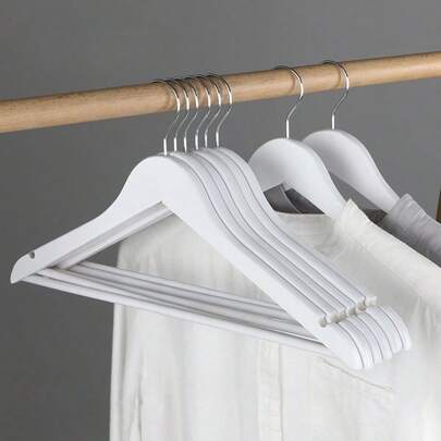 Wooden Clothes Hanger, 20 Piece Set, Thin, With A Notch On The Shoulder, Pants Hanger, 360 ° Rotating Hook, Birch Wood, Suspender And Jacket, Cloud White, Drying Rack, Wardrobe Organizer, Multifunctional Pants Hanger, Scarf And Tie Rack, Household Pants Storage Rack