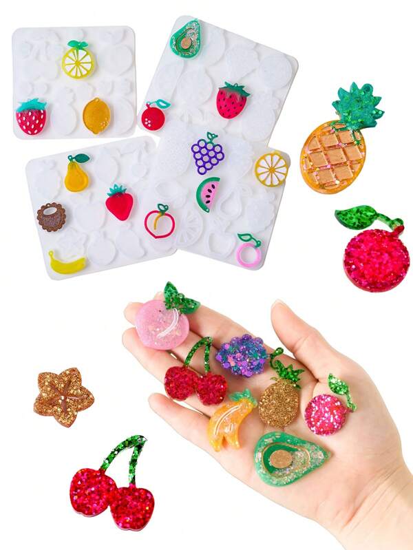 1PC 3D Pendant Earrings UV Epoxy Resin Molds, Fruit Jewelry Resin Mold, DIY Art And Handicraft Jewelry Making Supplies, For Woman, Best Friend Gifts