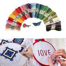 LAMYA 1 Set DIY Embroidery Punch Needle Kit With Storage Box, 50 Colors Threads, 9pcs Needles, Upgraded Embroidery Pen, Clothing Embroidery Needles, Sewing Tools (Random Color)