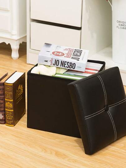 Förvaringspall, Skobytespall i läder, Förvaringspall, Stor organiseringlåda, Hopfällbar soffpall, Lämplig för sittande personer