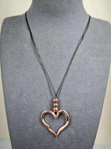 1 Stück lässige, vielseitige Halskette mit Herzanhänger aus Legierung für Damen