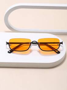 1 pièce Lunettes de mode femme décontractées rétro à demi-monture noires en métal, convient pour les sorties quotidiennes, la décoration de plage d'été