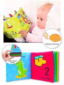 0-3 Years Old Baby Three-Dimensional Cloth Book With Bright Colors, English Letters, Numbers, Colors And Graphics, Cognitive Enlightenment Educational Toys, Baby Early Education Toys, Tear-Resistant Paper With Sound