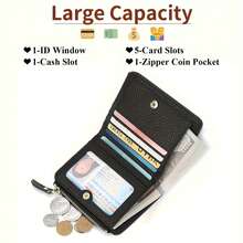 RFID简约折叠女士钱包 日系超薄女士信用卡包 短款大容量零钱包 情人节礼物 方便携带 出门必备 男士礼物 搞怪礼物 周年纪念礼物 男士礼品 - 彩色 - 查看 4