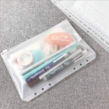 A6 PVC Clear File Folder Document Organizer Bag, Minimalist Designschool Supplies,Back To School