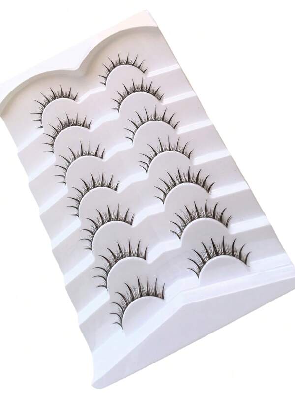 7 pares de pestañas postizas naturales completas, esponjosas y delgadas para uso diario, pestañas de manga, esenciales de viaje largas y rizadas, pestañas postizas hechas a mano y delicadas, extensión de aspecto natural, perfectas para citas y bodas