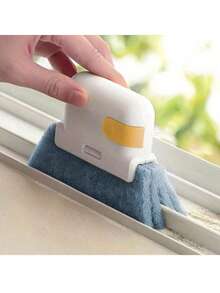 2-In-1 Window Track Cleaning Brush - Detachable Squeegee For Door And Window Frames And Thresholds, Glass Corner Cleaner And Plastic Sill Groove Tool