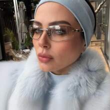 1 Stück rahmenlose ovale Mode Brille Y2K, vielseitige Damenbrille für den täglichen Gebrauch, Straßenfotografie, Urlaub, Sommerstrand Accessoires