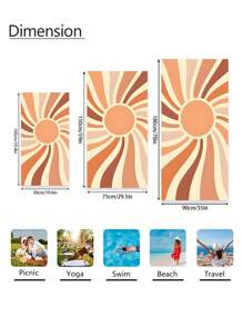 1 Stück sonnige Mikrofaser-Strandtuch, ohne Sand, leicht, überdimensioniert, schnelltrocknend für Erwachsene zum Schwimmen, Schwimmbad, Camping, Yoga, Reiseaccessoires, Urlaubssachen, Strandutensilien