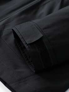 1 Peça Corta-Vento Masculino para Uso Externo, Jaqueta com Capuz à Prova d'Água e à Prova de Vento, Jaqueta Cargo com Múltiplos Bolsos para Caminhada e Trekking