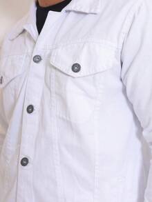 Men's Denim Jacket Men's Denim Jacket With Pockets - 白色新品 - 查看 4