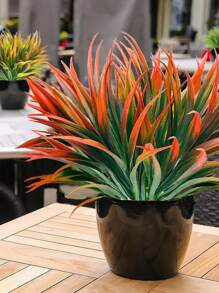 1/3/5pcs Artificial Grass Fake Plant UV Resistant Greenery Plastic Plants Home Garden Windowsill Decoration, Dining Room, Bedroom, Wedding Birthday Party Flower , Valentine's Day Gifts, Christmas, Thanksgiving, Halloween Indoor/Outdoor Holiday Decor, Photography Spring And Summer Seasonal Decoration Outdoor Simulation Greener