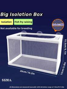 1pc Aquarium Fish Tank Isolation Box/Breeding Box/Tropical Fish Separation Mesh/Floating Injured Fish Protection Net - White - View 2
