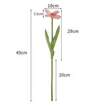 Artificial Touch Flower Tulip Fake Flower Wedding Decoration Arrangement Home Dining Table Artificial Flower - Pink - View 5