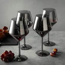 1 Pc Angled Wine Glass In Smoke Finish