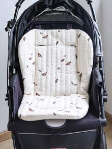 1 件绗缝刺绣婴儿推车垫，薄款四季刺绣座垫 - 米色 - 查看 8