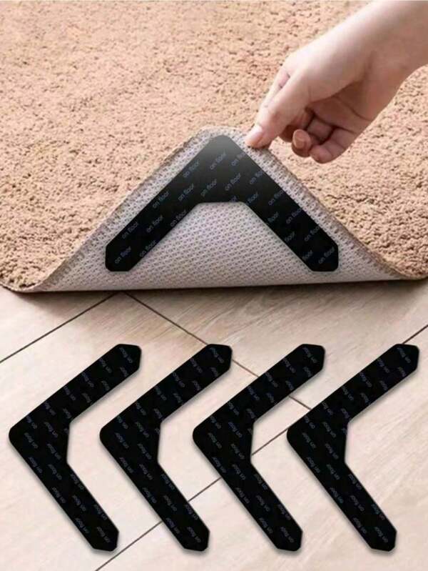 4/8 pièces Ruban pour tapis, Griffoirs de tapis réutilisables antidérapants lavables en PU