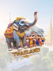 1pc Scenic Thailand Phuket Grand Palace, Chiang Mai Temple, Elephant, Food Resin Refrigerator Magnets, Travel Souvenir, Home Decor For Office, Bedroom, Cabinet, Meaningful Creative Gift