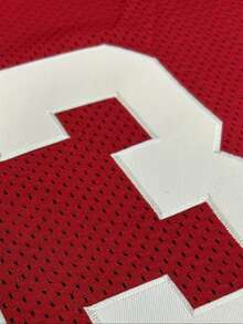 Atonmore Men's 23 Red American Football Jersey Casual Short Sleeved Embroidered Stitching V-Neck T-Shirt Party Rugby Sports Top - Red - View 3