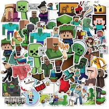 50pcs MINECRAFT Officially Licensed DIY Vinyl Sticker Cartoon Minecraft Dungeons Building Game Label High Quality Waterproof UV Scratch Resistant Decoration Stickers For Laptop Bottle Skateboard Great For Mom Dad Grand Mother Father Teacher Sister Brother Boy\GirlFriend Funny Valentine's Day Gifts